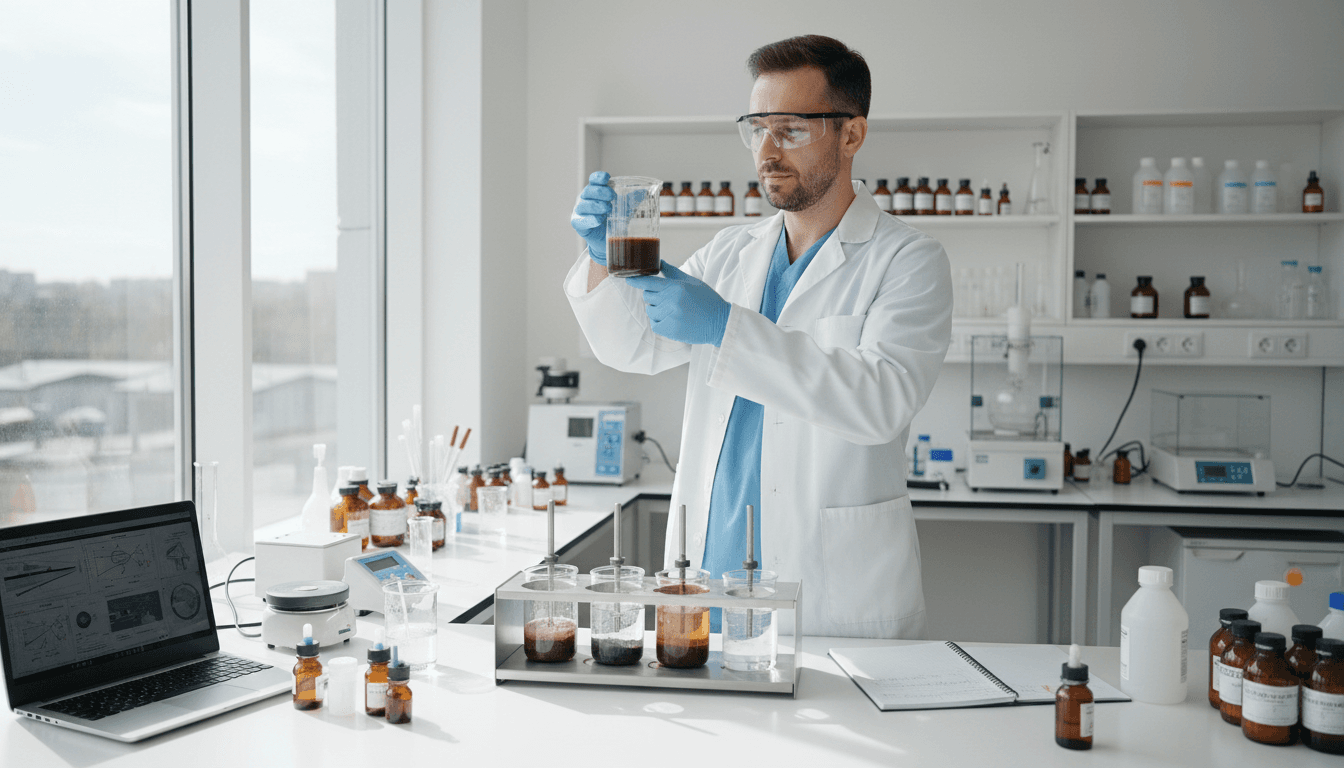 Técnico Wasser em laboratório de tratamento de águas